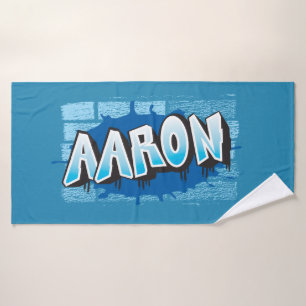Aaron Ihr Name Graffiti Bath Beach Handtuch Badehandtuch