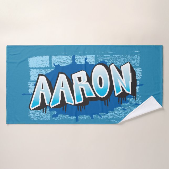 Aaron Ihr Name Graffiti Bath Beach Handtuch Badehandtuch (Badehandtuch)
