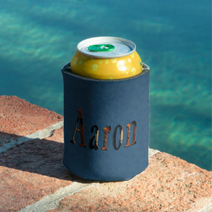 "Aaron"-Name auf Blue Denim Can Cooler Dosenkühler