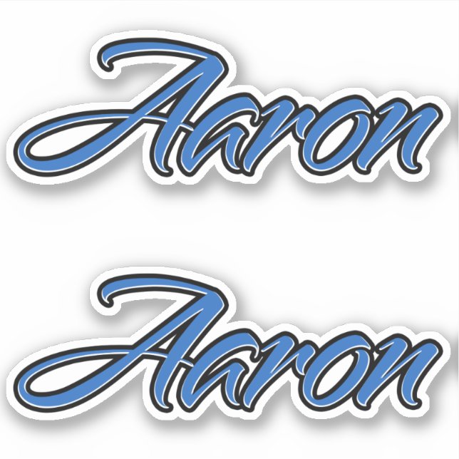 Aaron Name blue Aufkleber Sticker Stickerset (Vorderseite)
