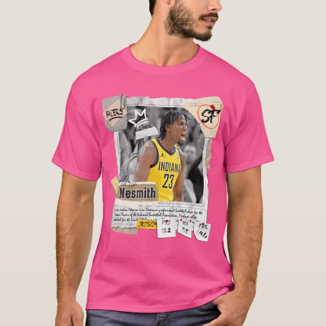 Aaron Nesmith Basketball Art Pacers 3 T-Shirt (Vorderseite)