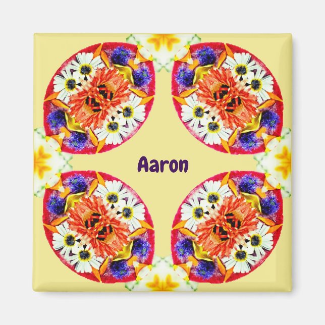 AARON ~ Personalisiertes Ostermuster Fraktal ~ Magnet (Vorne)