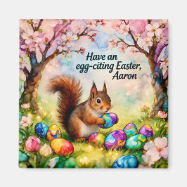 AARON ~ Squirrel collecting Easter Eggs ~  Magnet