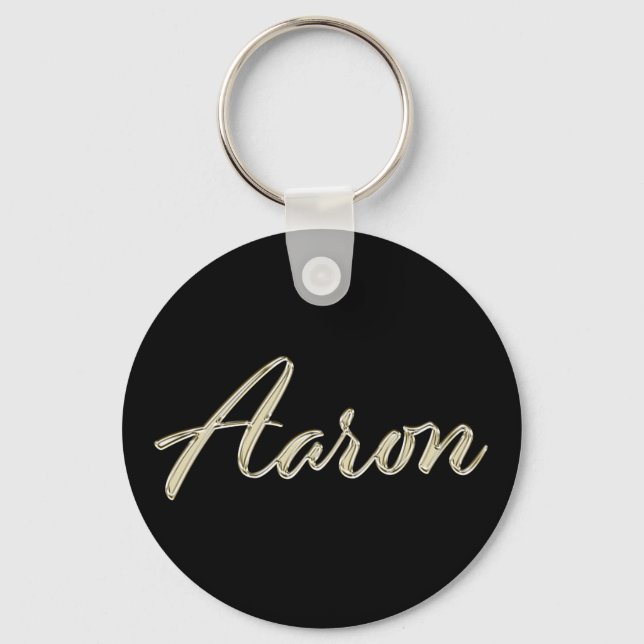 Aaron weiß-Button-Schlüsselger Schlüsselanhänger (Vorderseite)
