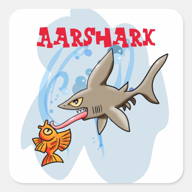 Aarshark Quadratischer Aufkleber (Vorderseite)