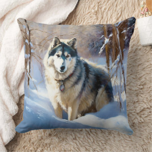 Aaskan Malamute Let It Snow Weihnachten Kissen