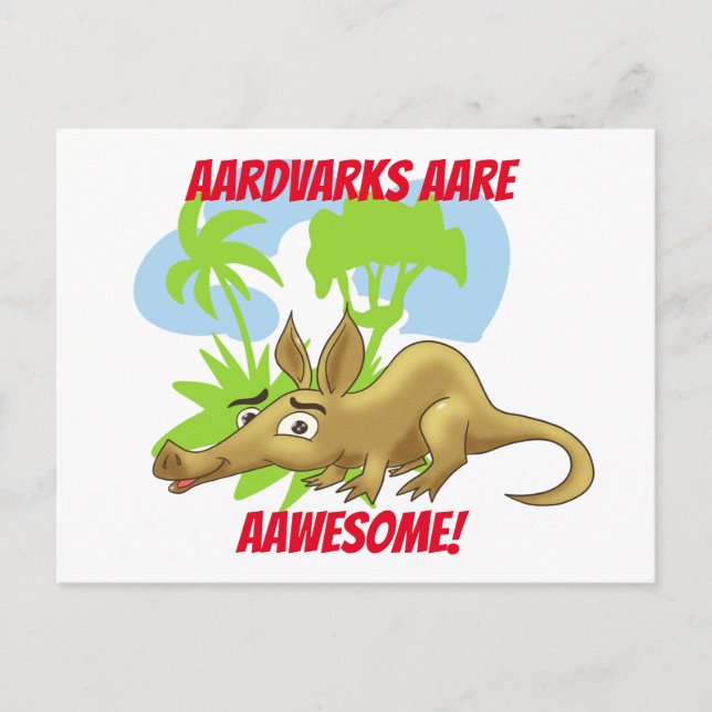 Aawesome caartoon aardvark postkarte (Vorderseite)