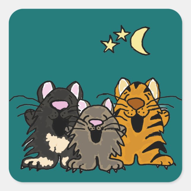 AB - Funny Singing Cats Stickers (Vorderseite)