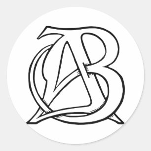 AB-Monogramm Runder Aufkleber