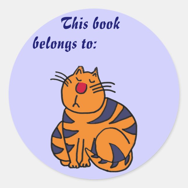 AB - Niedliche Funny Cat Book Sticker (Vorderseite)