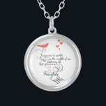 Ab und zu in einem normalen Leben. Versilberte Kette<br><div class="desc">Ab und zu in einem normalen Leben. Liebe gibt uns eine Märchen. Niedlicher Vintager Vogel schöne Whimsiktypografie Minze und Korallenherzen</div>