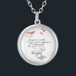 Ab und zu in einem normalen Leben. Versilberte Kette<br><div class="desc">Ab und zu in einem normalen Leben. Liebe gibt uns eine Märchen. Niedlicher Vintager Vogel schöne Whimsiktypografie Minze und Korallenherzen</div>