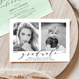 Ab und zu Mint Green Foto Graduation Party Einladung