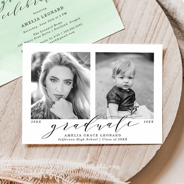 Ab und zu Mint Green Foto Graduation Party Einladung (Von Creator hochgeladen)