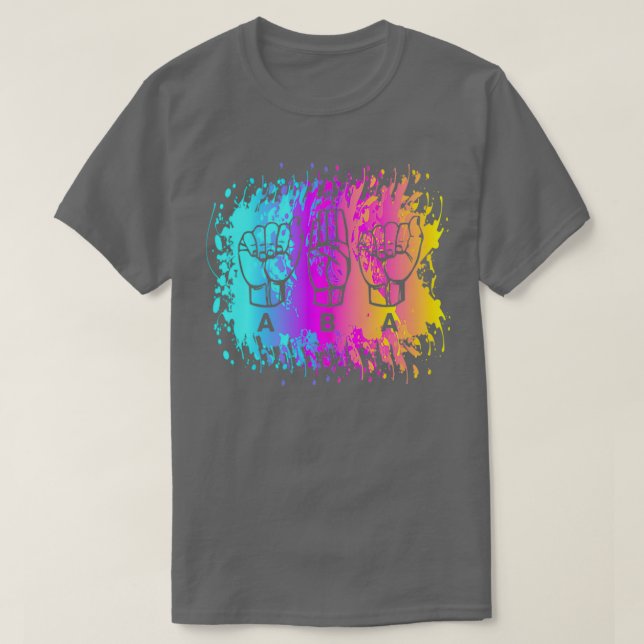 aba asl paint splatter T-Shirt (Design vorne)