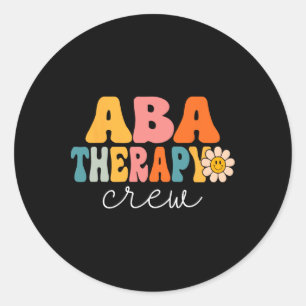 Aba-Therapie-Team Retro 1. Schultag Therapeut Runder Aufkleber