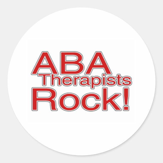 ABA Therapists Rock (Rot) Runder Aufkleber (Vorderseite)
