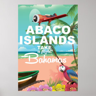 Abaco-Inseln Strand Urlaubs Poster