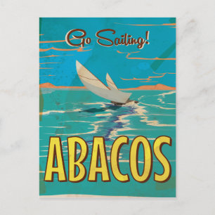 Abacos Islands vintage travel poster Postkarte