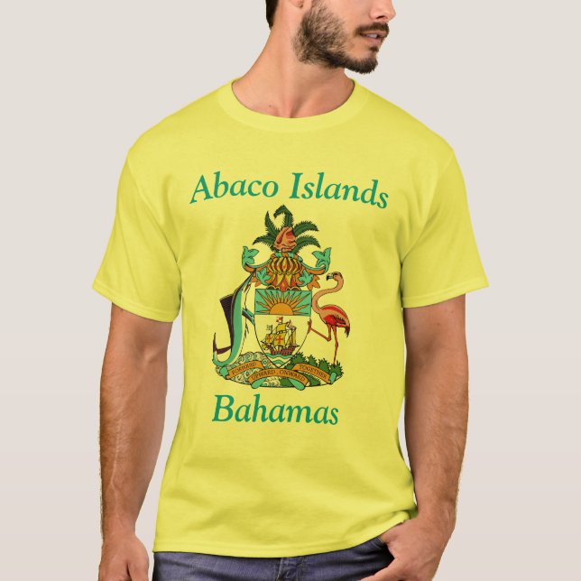 Abakus-Inseln, Bahamas mit Wappen T-Shirt (Vorderseite)