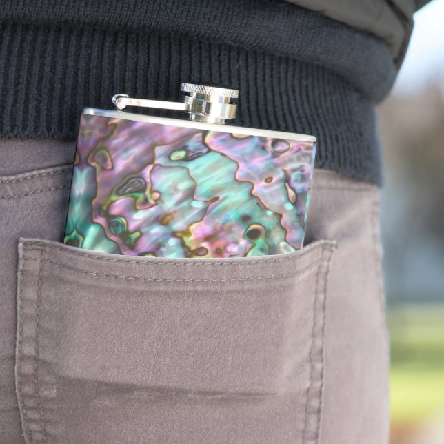 Abalone entworfen Vinyl Wrapped Flask Flachmann (Beispiel)