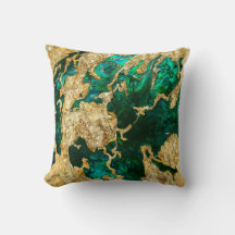 Abalone Green and Gold Cement Mixed Media Abstract