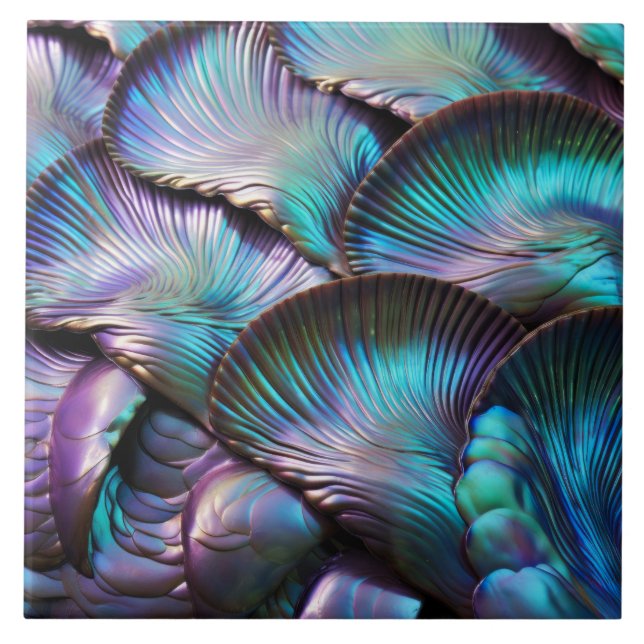 Abalone-Muschel Abstraktes Muster Fliese (Vorderseite)