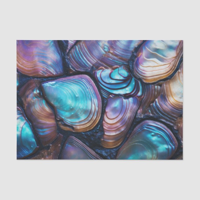Abalone-Muschel Abstraktes Muster Seidenpapier (Vorderseite)