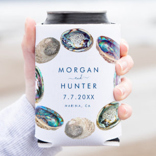 Abalone Muschel Colorful Watercolor Beach Hochzeit Dosenkühler