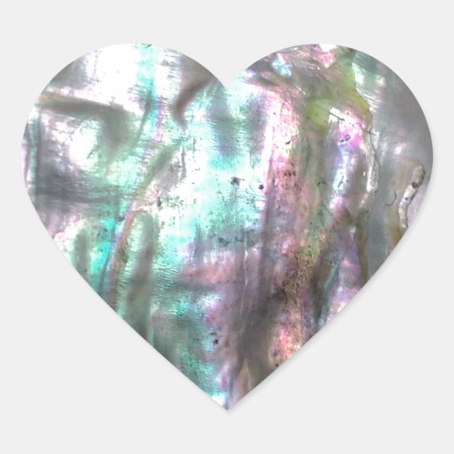 Abalone-Muschel Herz-Aufkleber (Vorderseite)