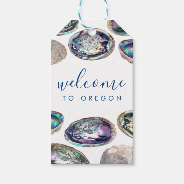 Abalone Muschel Willkommen bei Oregon Wedding Geschenkanhänger (Vorderseite)