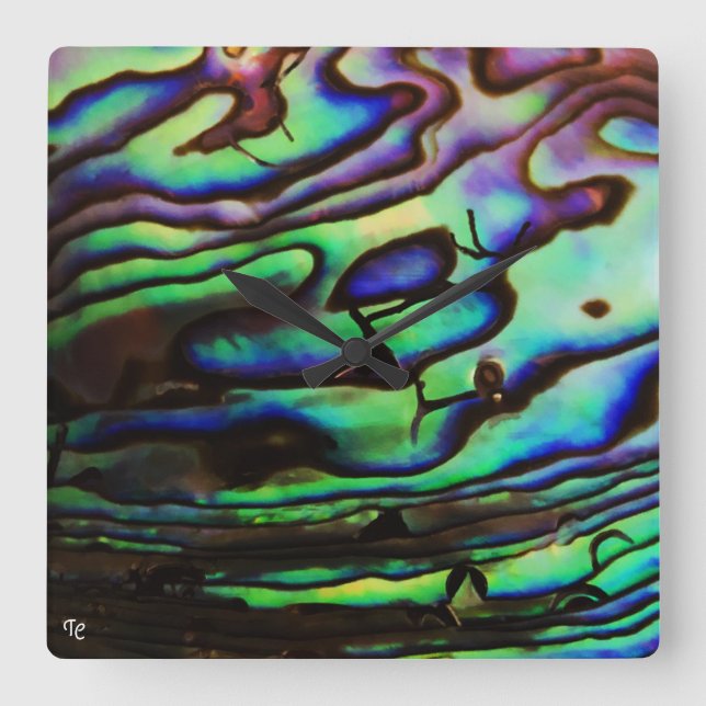 ABALONE QUADRATISCHE WANDUHR (Vorderseite)