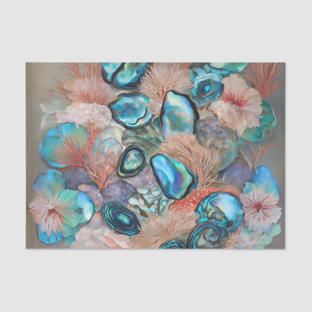 Abalone und Coral Decoupage Tissue Seidenpapier (Vorderseite)