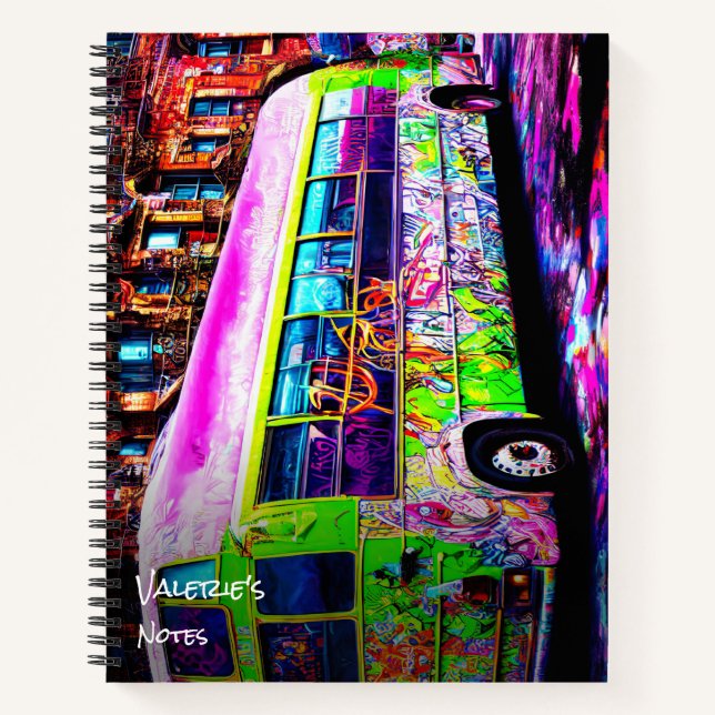 Abandable Bus Street Art Notizbuch (Vorderseite)