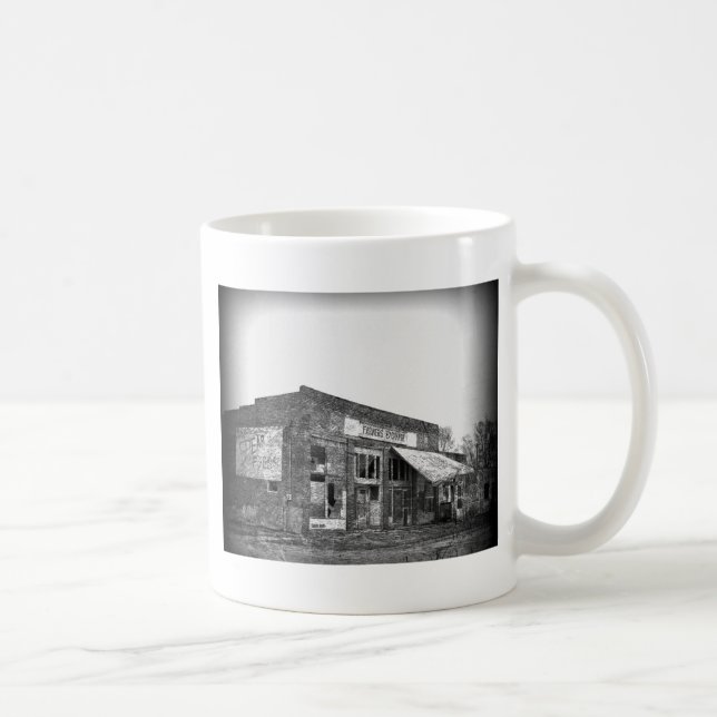 Abandoned Bauern Business in Black and White Tasse (Rechts)