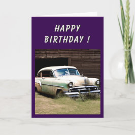 Abandoned Car 1950s Birthday Karte