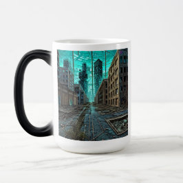 Abandoned City Dystopian AI Generated Artwork Verwandlungstasse