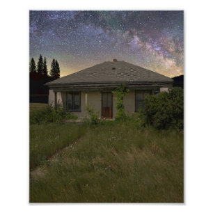 Abandoned Cottonwood South Dakota at Night Fotodruck