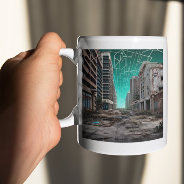 Abandoned Dystopian Aquamarin Skies Kaffeetasse (Von Creator hochgeladen)