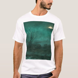 Abandoned Friedhof Moonlit Night Scene T-Shirt