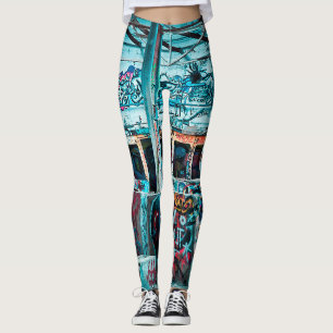 Abandoned Graffiti Street Art Wall Leggings