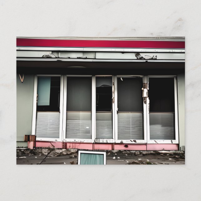 Abandoned Hotel Lost Spaces Debilitated Postkarte (Vorderseite)