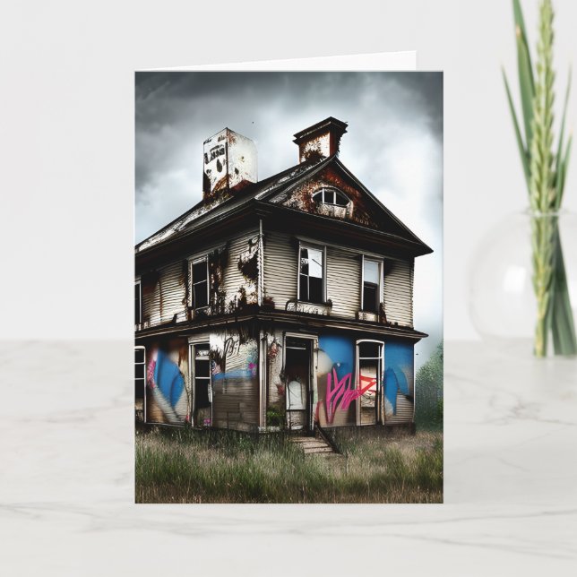 Abandoned Old House Spray Paint Graffiti Karte (Vorderseite)
