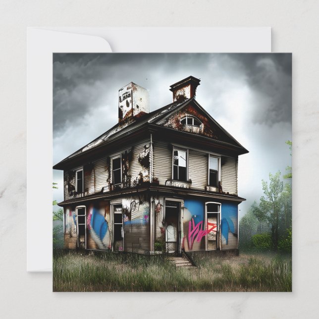 Abandoned Old House Spray Paint Graffiti Karte (Vorderseite)