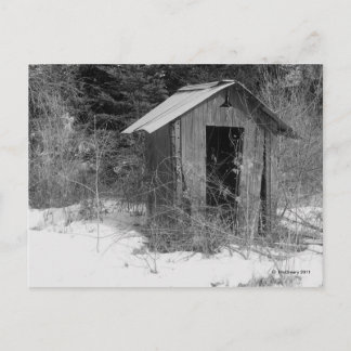 Abandoned Outhouse (B&W) Postcard Postkarte