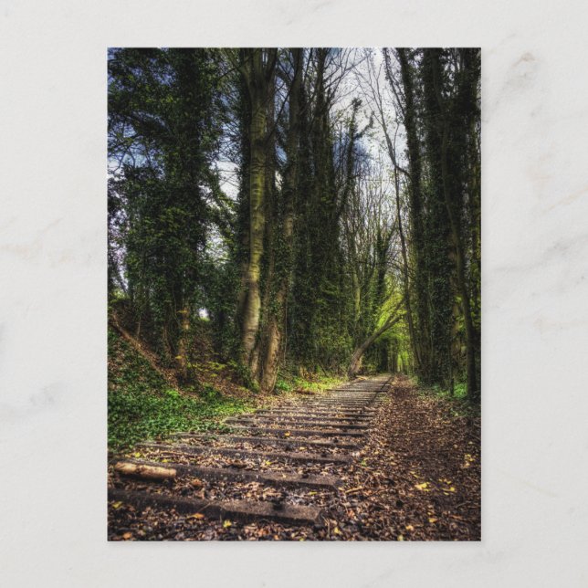 Abandoned Railway Tracks HDR. Postkarte (Vorderseite)