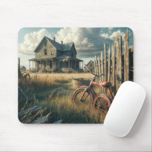 Abandoned Red Retro Tricycle Mousepad