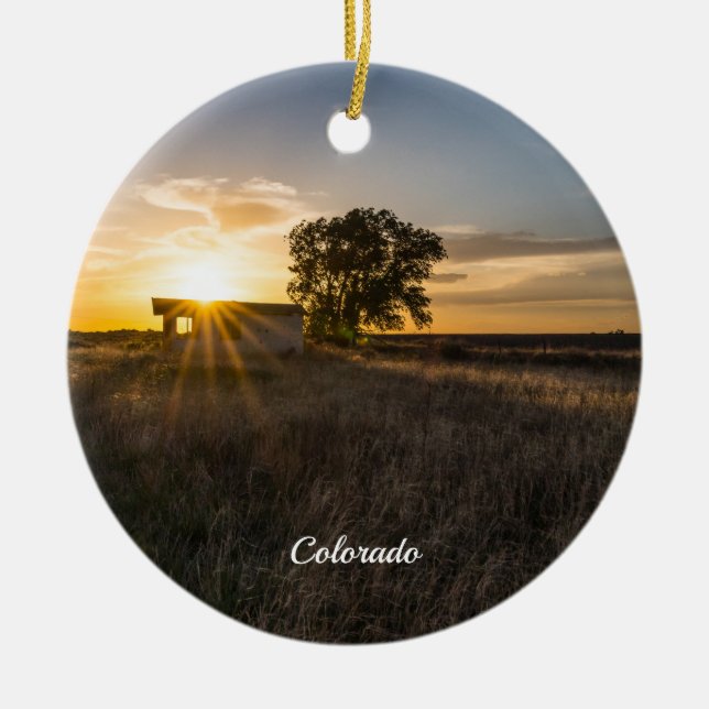 Abandoned Shed Colorado Sunset Circle Ornament (Vorne)