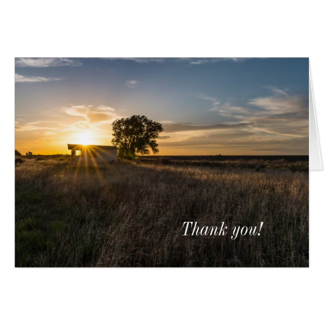Abandoned Shed Colorado Sunset Danke Card (Vorderseite (Horizontal))