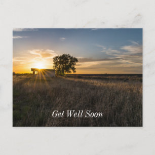 Abandoned Shed Colorado Sunset Get Well Postcard Postkarte